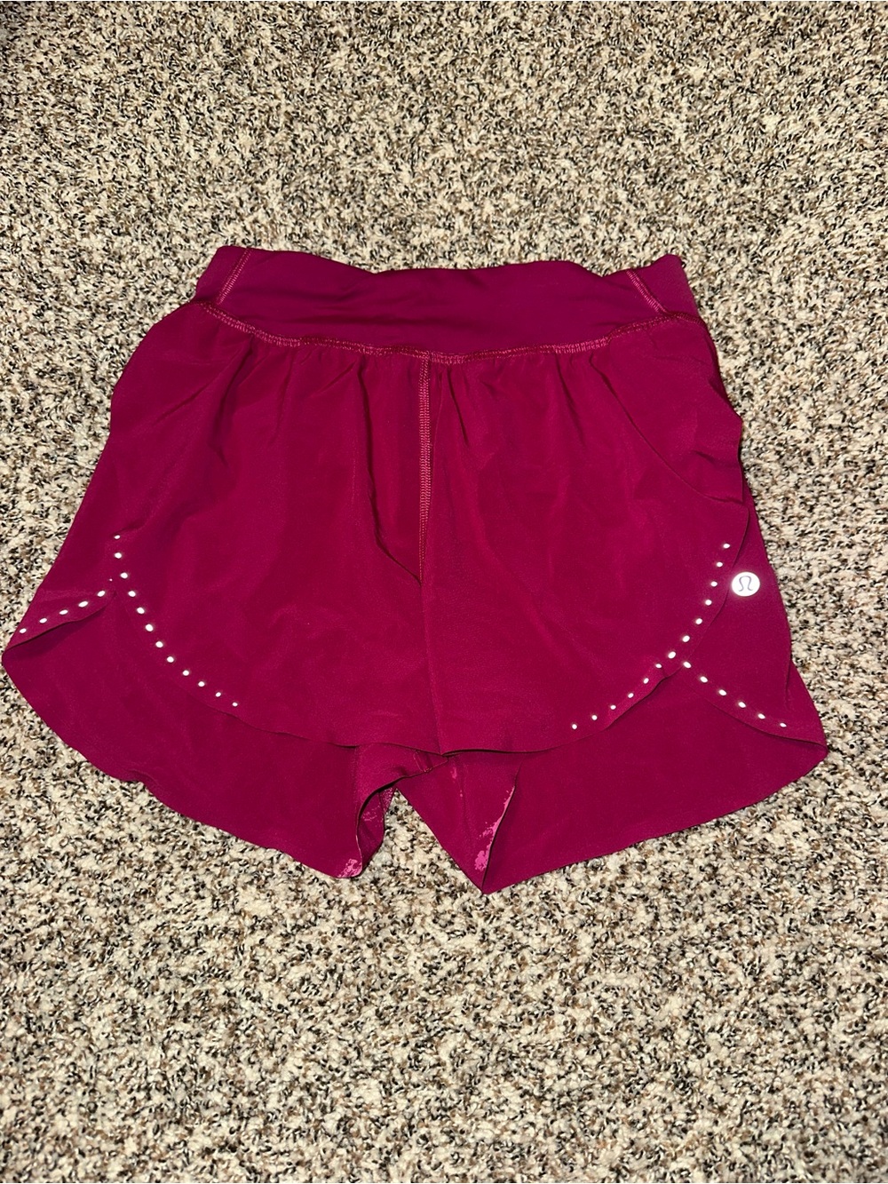 lululemon athletica Deep Berry Athletic Shorts with Reflective Dots